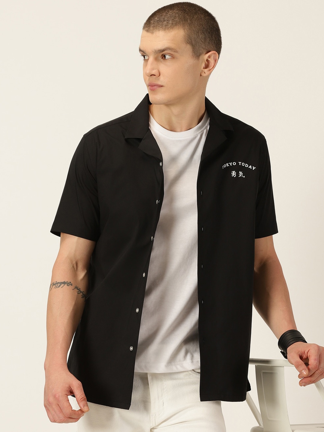 

Thomas Scott Classic Regular Fit Spread Collar Casual Shirt, Black