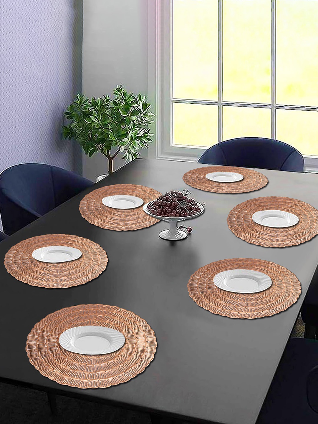 

Dakshya Industries Pink 6-Pieces Floral Round Table Placemats