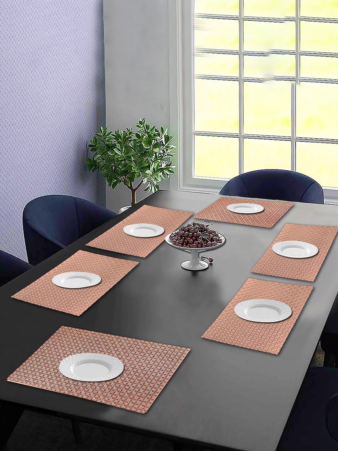 

Dakshya Industries Pink 6 Pieces Floral Rectangular Table Placemats