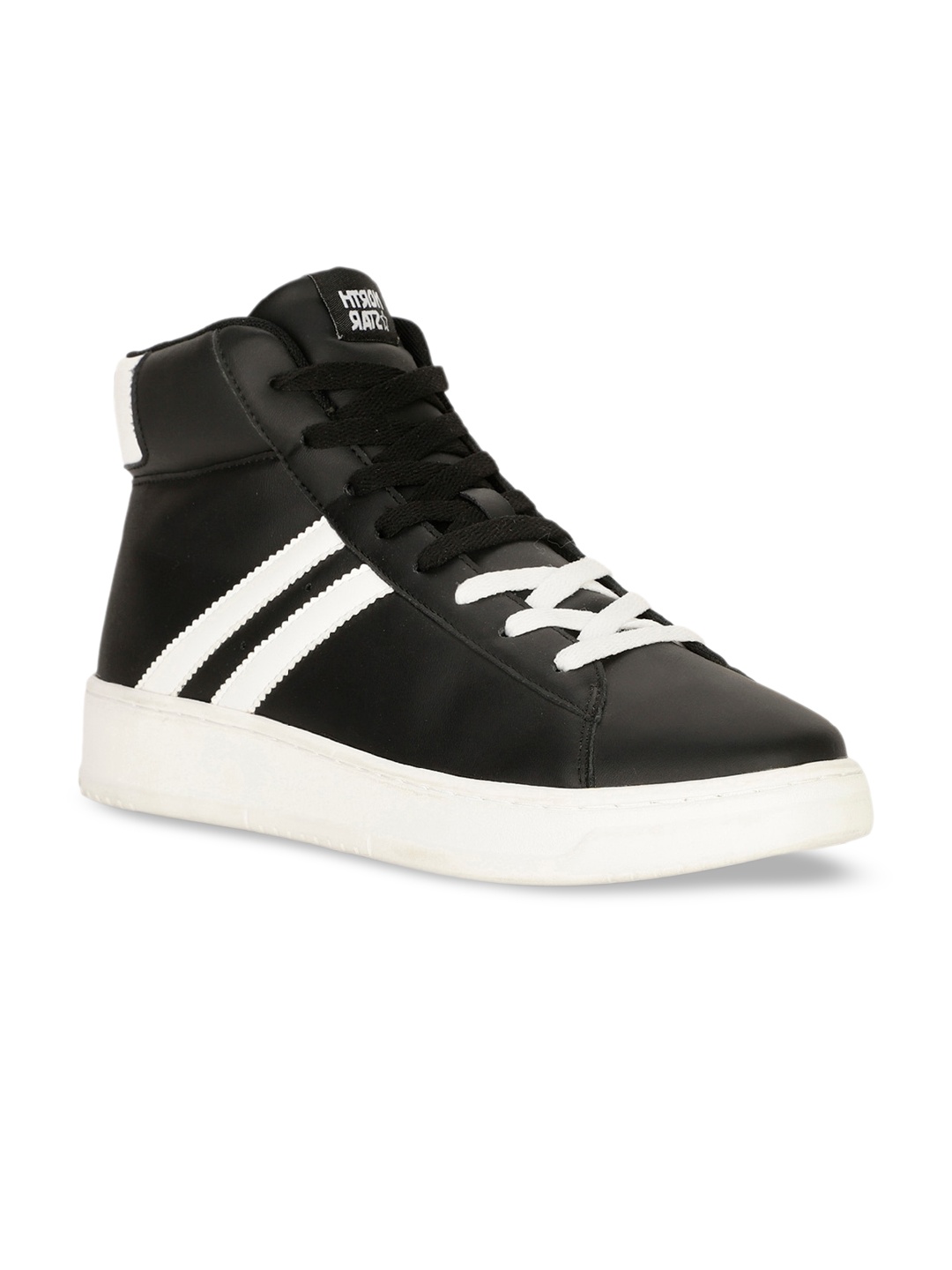 

North Star Men Striped Comfort Insole Mid-Top Sneakers, Black