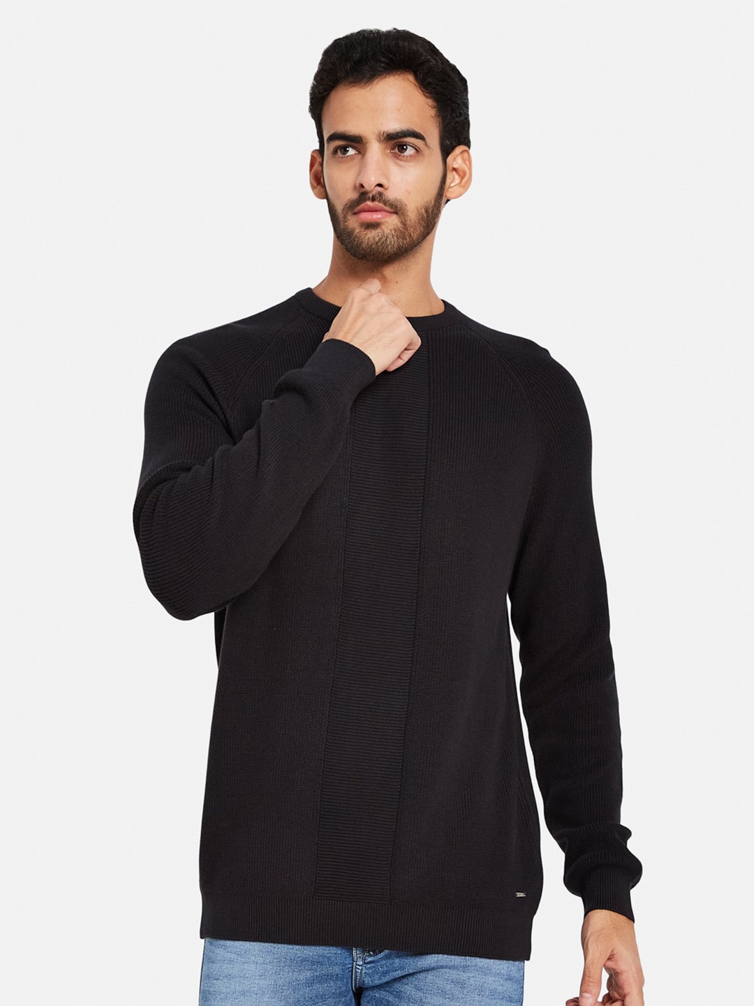 

METTLE Ribbed Cotton Pullover, Black