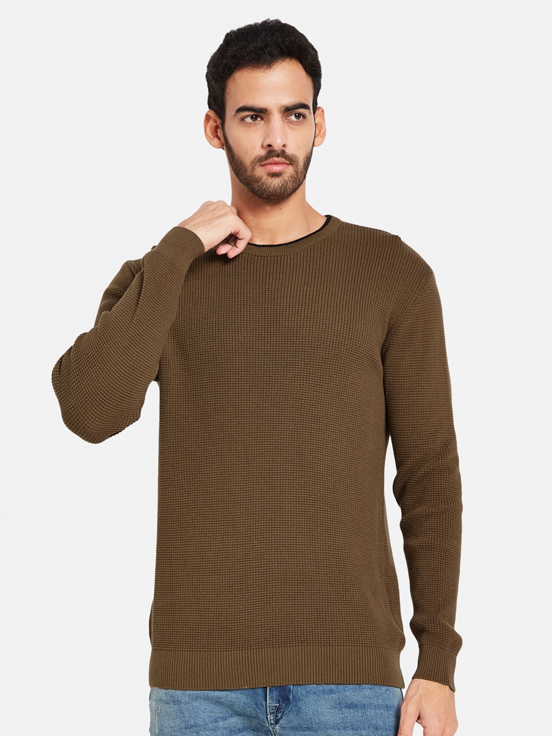 

METTLE Ribbed Cotton Pullover, Brown