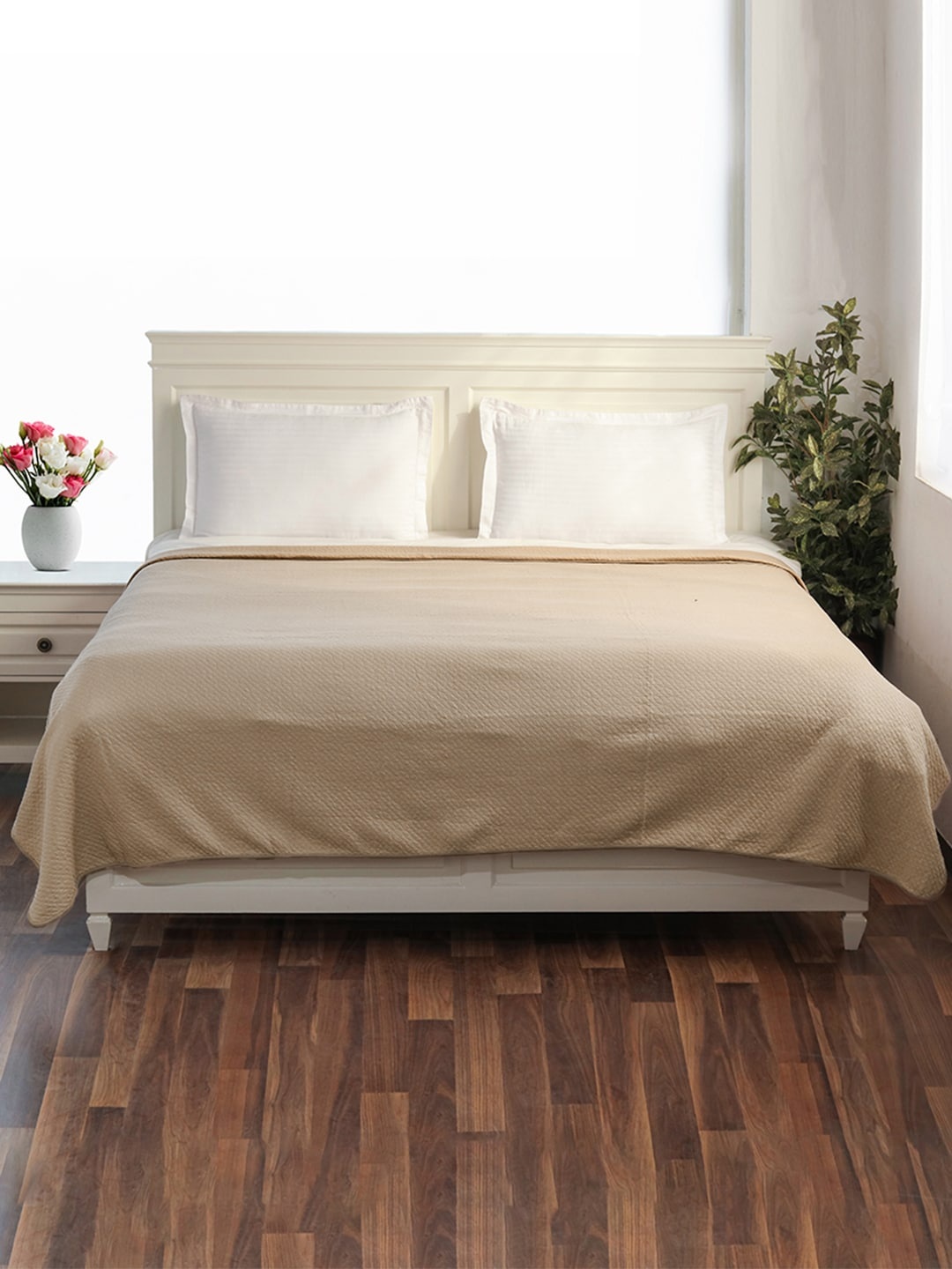 

Pluchi Beige AC Room 350 GSM Double Bed Quilt