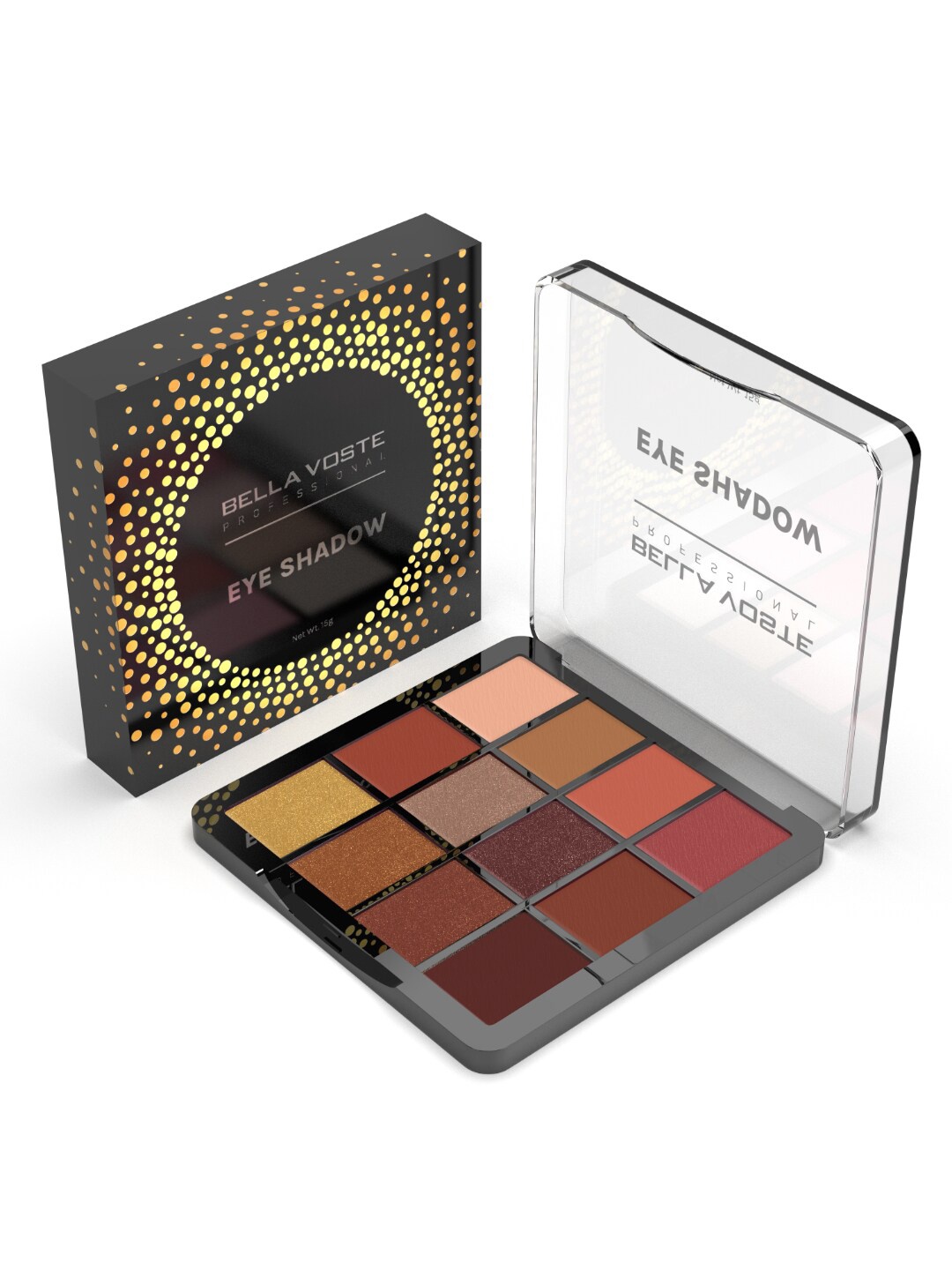 Bella Voste 12-In-1 Professional Mesmerizing Colors Eyeshadow Palette - BVES101, Pink
