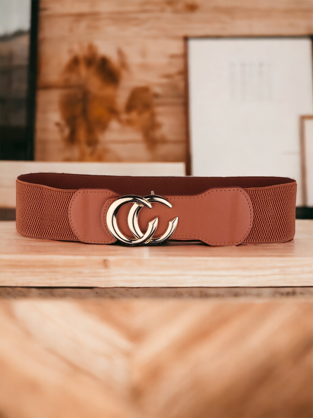 

DressBerry Women Tan Textured Belt