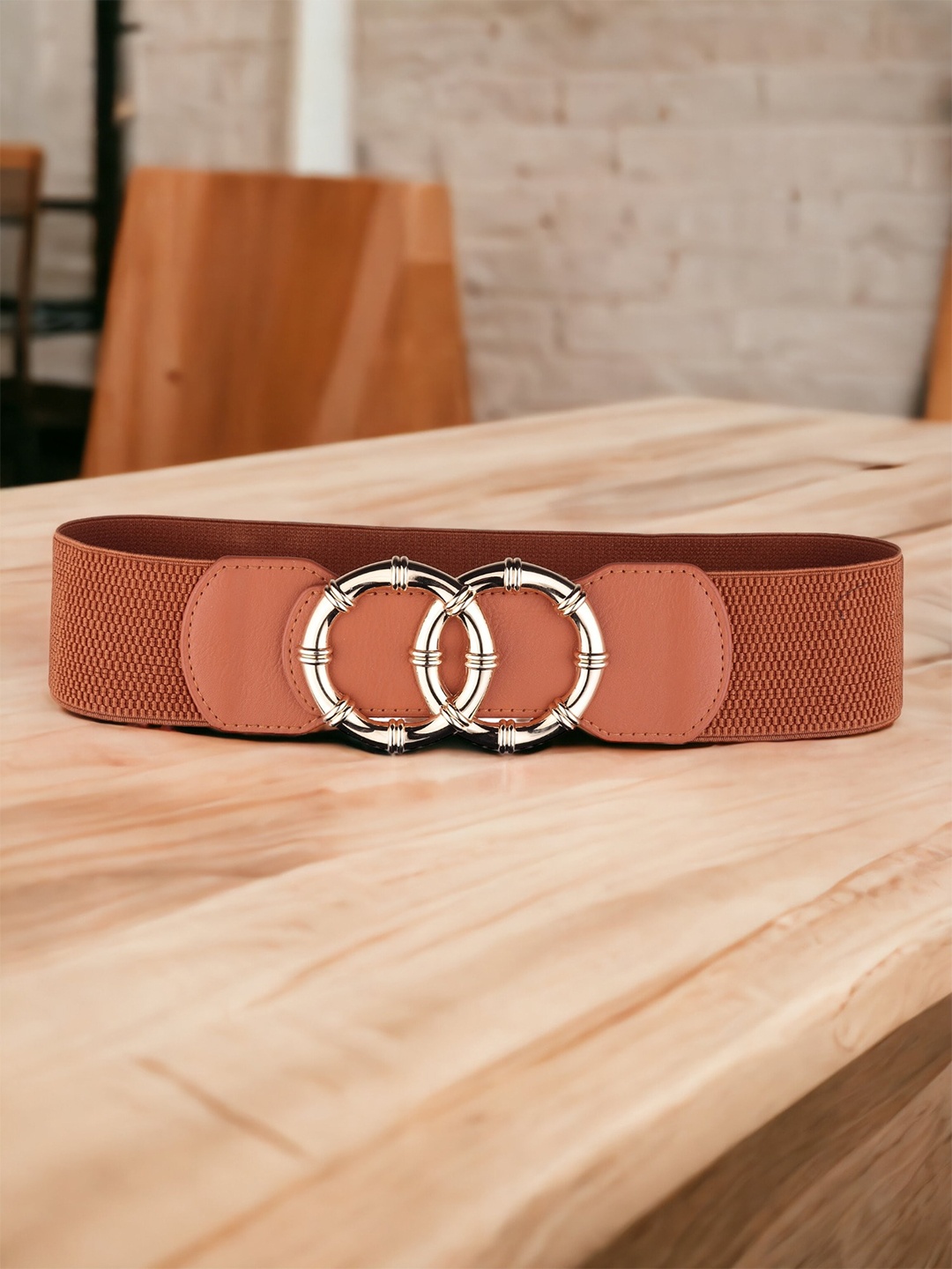 

DressBerry Women Tan Textured Stretchable Belt