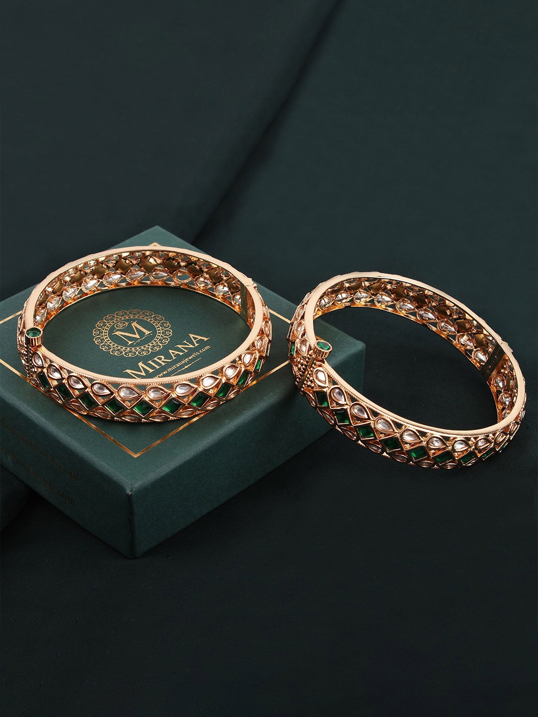 

Mirana Set Of 2 Gold-Plated Kundan-Studded Polki Bangles