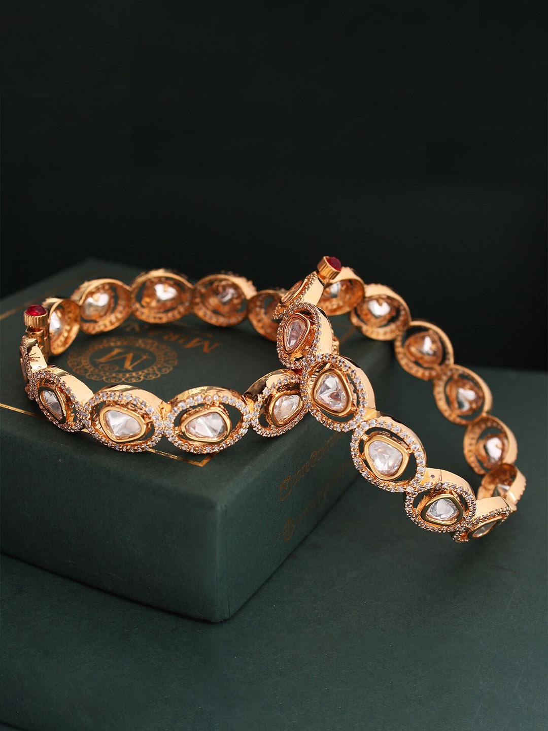 

Mirana Set Of 2 Gold-Plated Kundan-Studded Polki Bangles