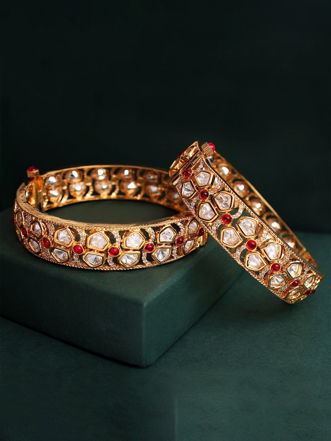 

Mirana Set Of 2 Gold-Plated Kundan-Studded Polki Bangles