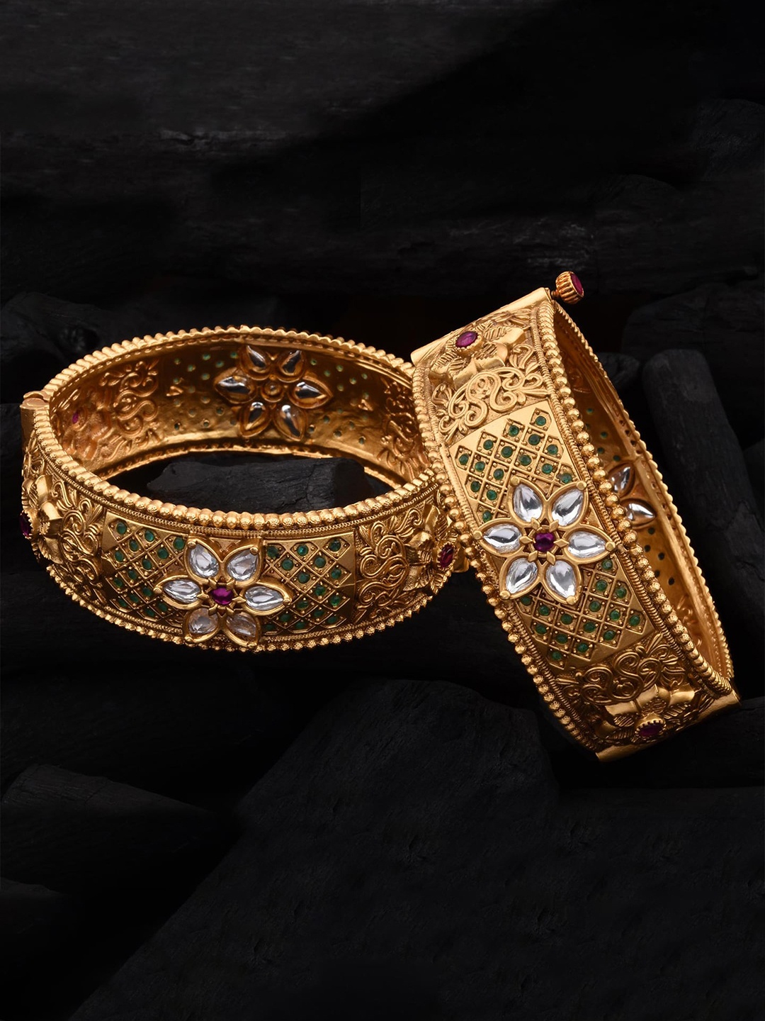 

Mirana Set Of 2 Gold-Plated Kundan-Studded Polki Bangles