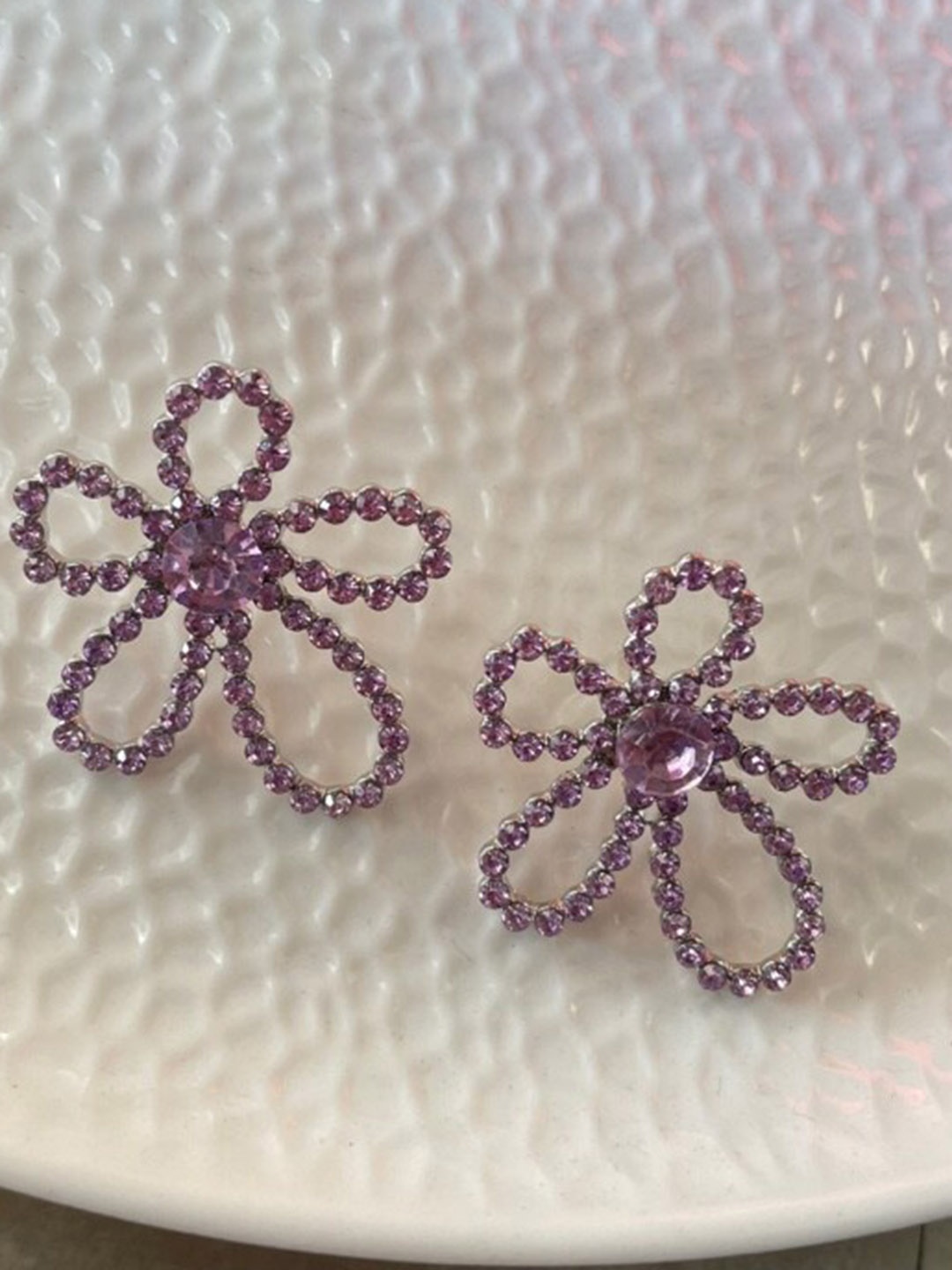 

ISHKAARA Purple Contemporary Drop Earrings