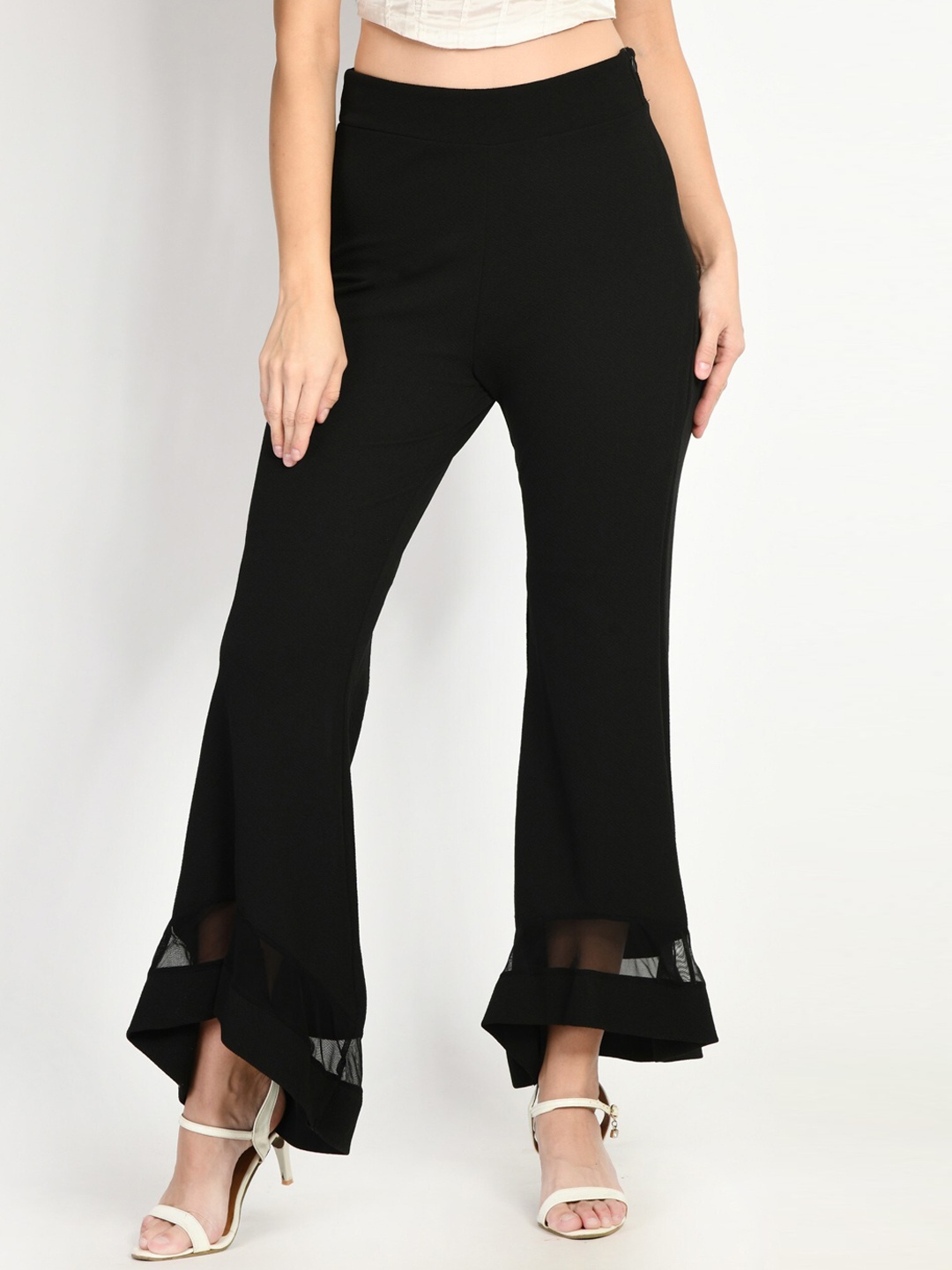 

Moshe Women Relaxed Fit High-Rise Bootcut Trousers, Black