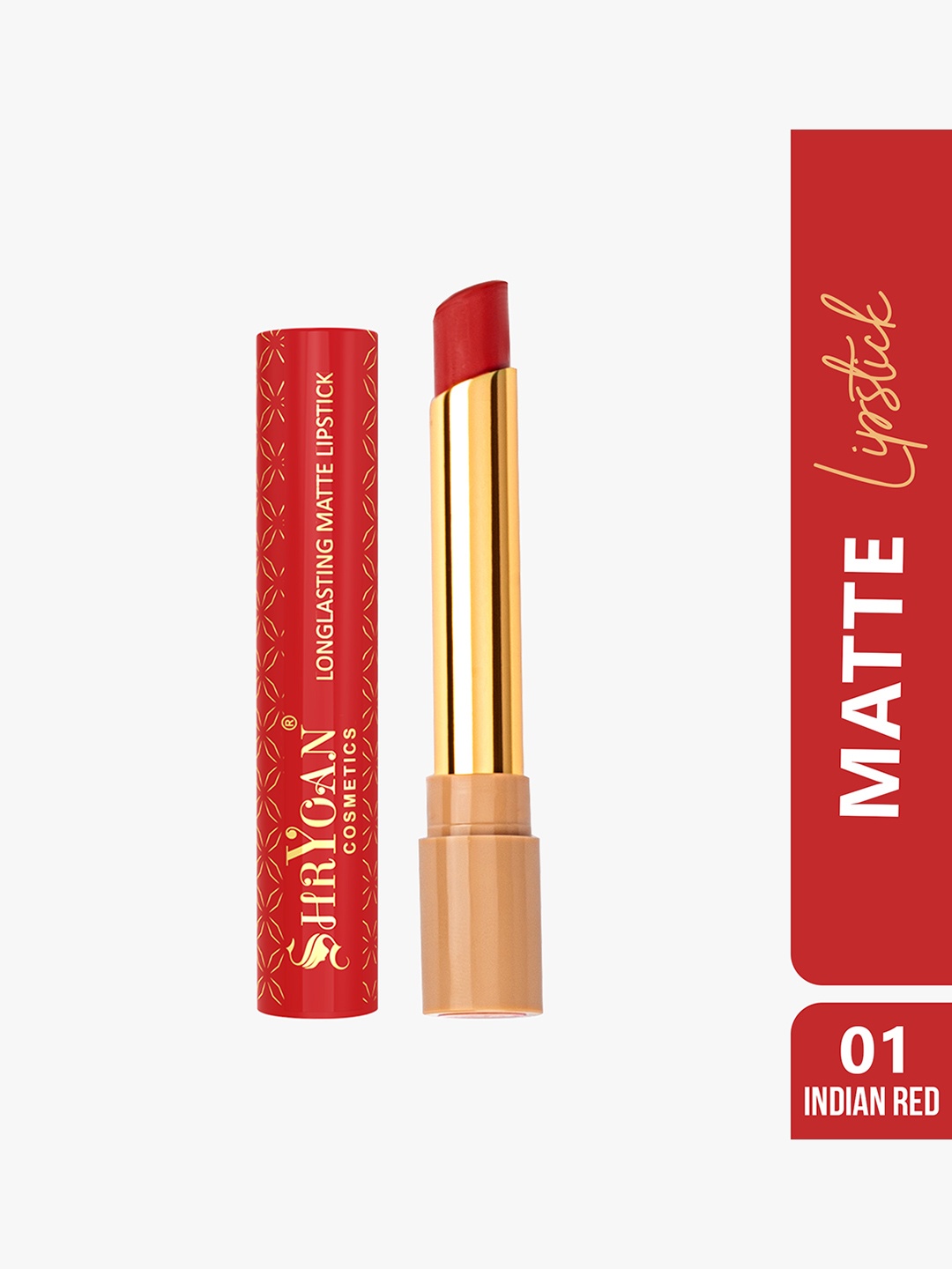 

SHRYOAN Long Lasting Non Transfer Matte Lipstick - 1.8g - Indian Red 01
