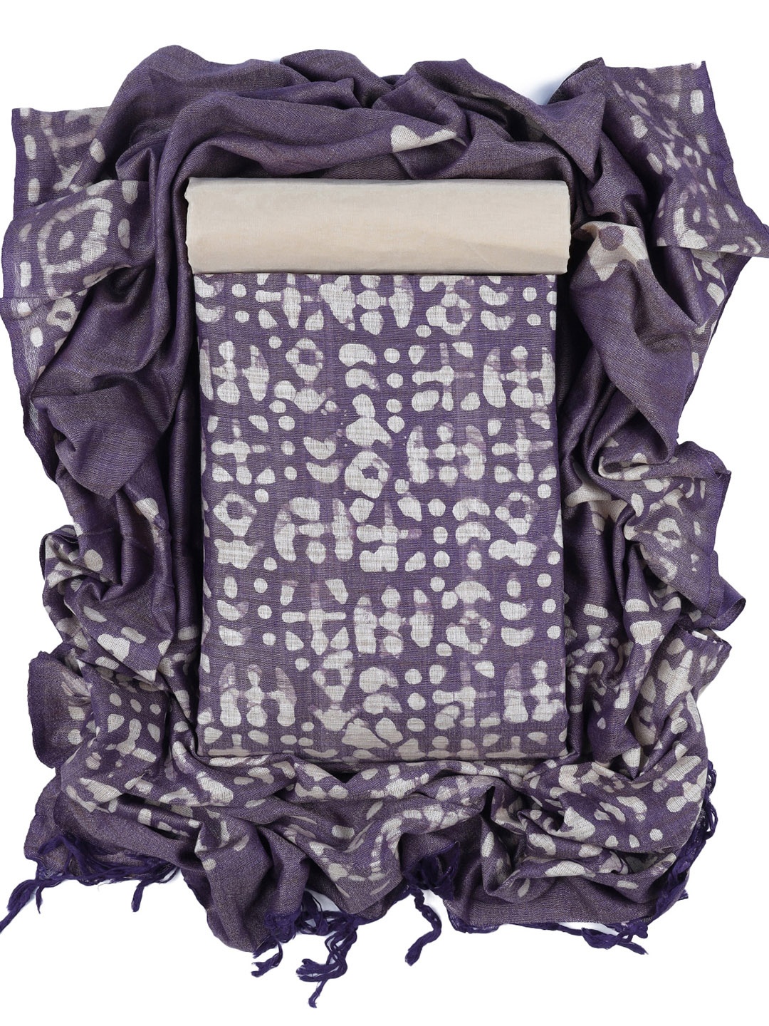 

Sun Fashion And Lifestyle Abstract Printed Unstitched Dress Material, Purple