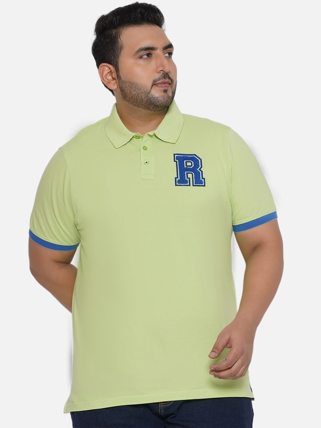 

Santonio Polo Collar Pure Cotton T-Shirt, Green