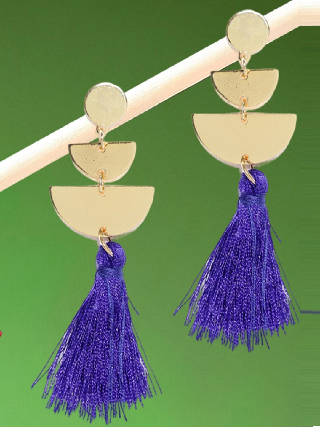 

OOMPH Contemporary Tasselled Drop Earrings, Blue
