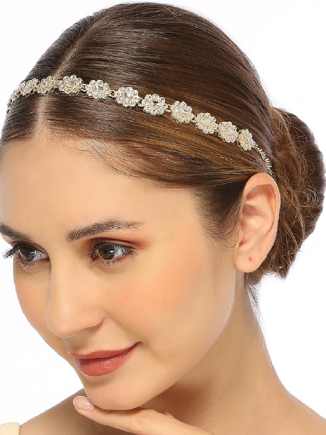 

OOMPH Kundan-Studded Jadau Hair Chain, Gold