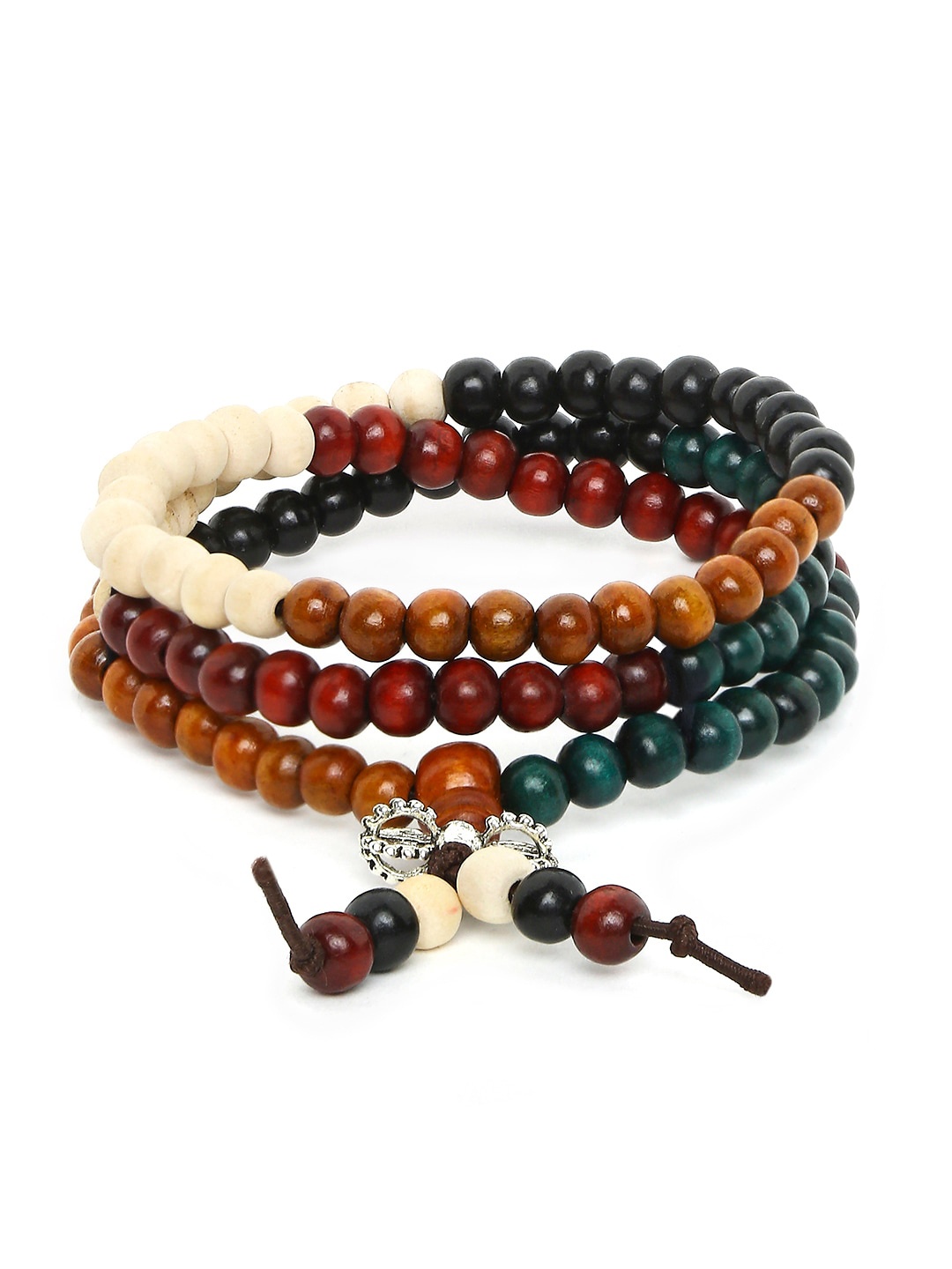 

OOMPH Men Wood Multistrand Bracelet, Black