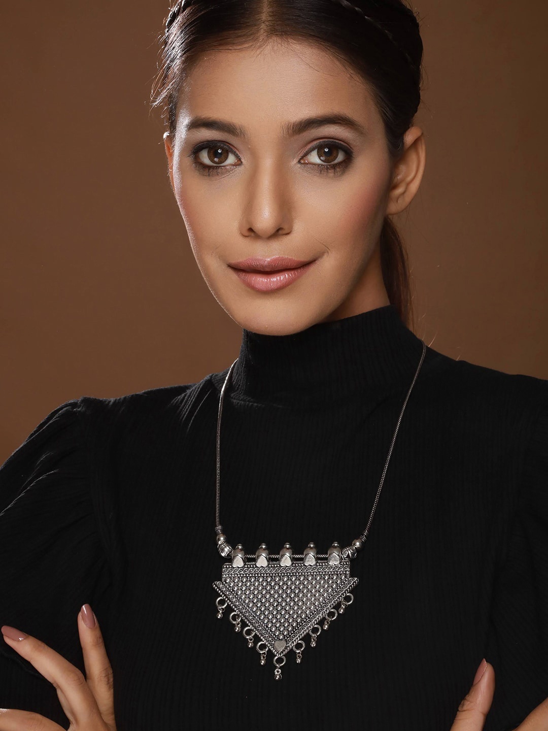 

Anouk Silver-Plated Oxidised Necklace