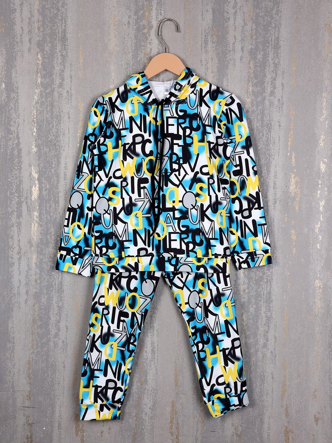 

Albion Boys Printed Hooded Pure Cotton Tshirt & Trouser, White