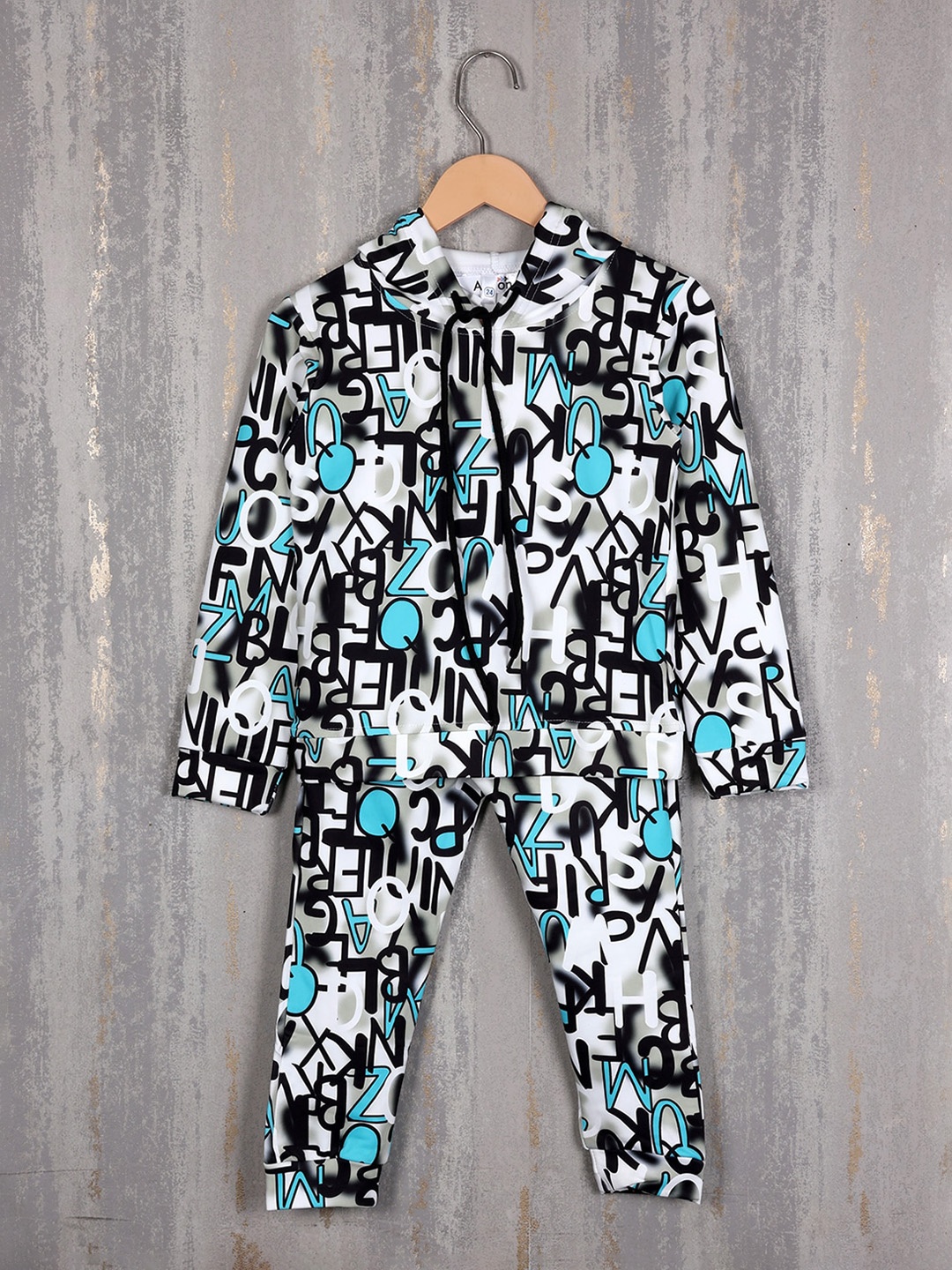 

Albion Boys Printed Pure Cotton Hooded Tracksuits, White
