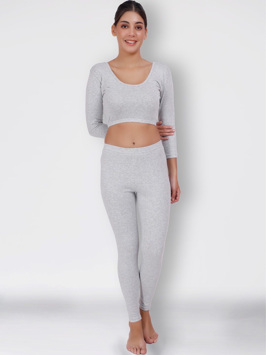 

SELFCARE Ribbed Thermal Set, Grey