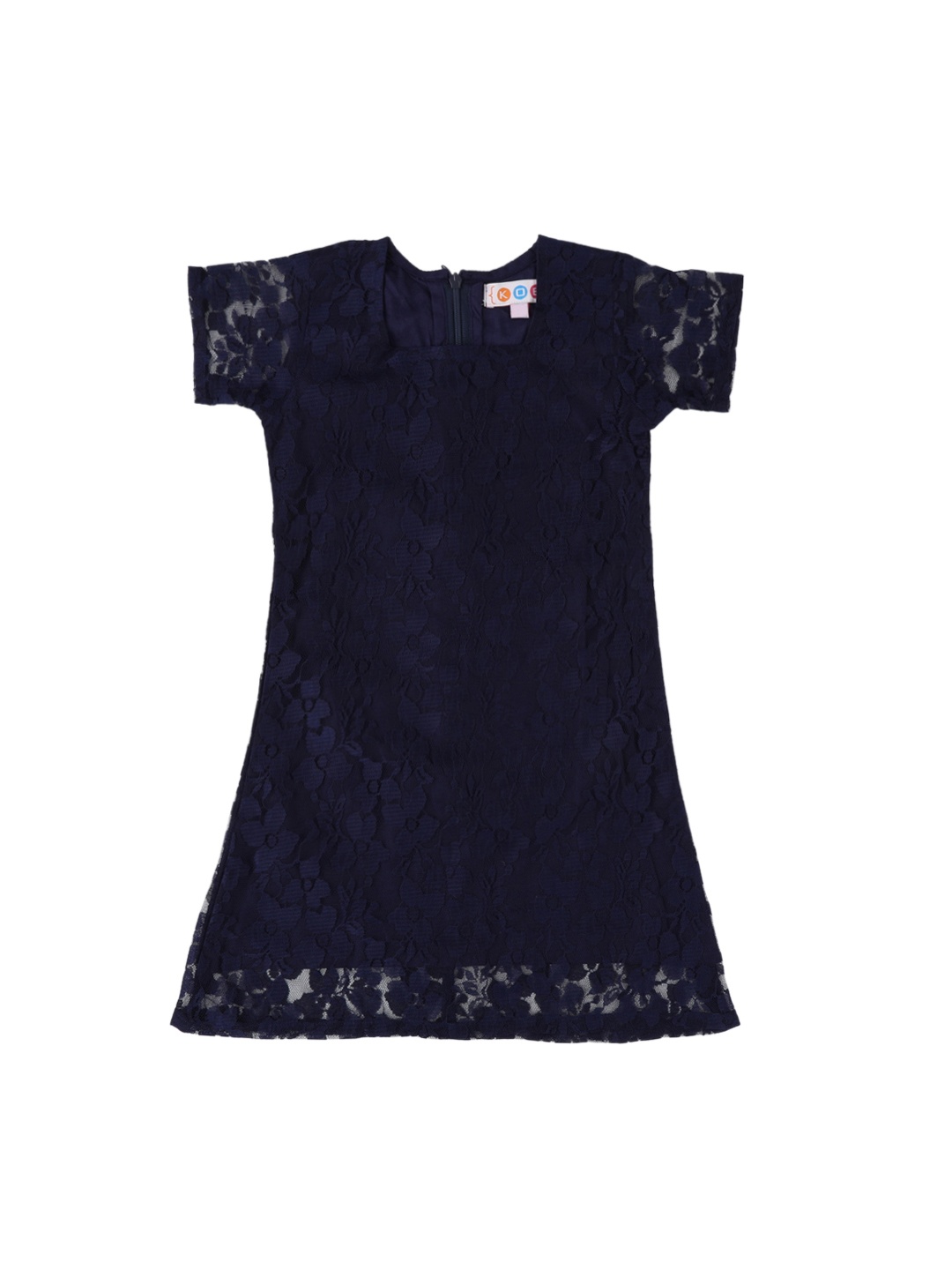 

Kids On Board Girls Navy Blue Self Design A-Line Dress
