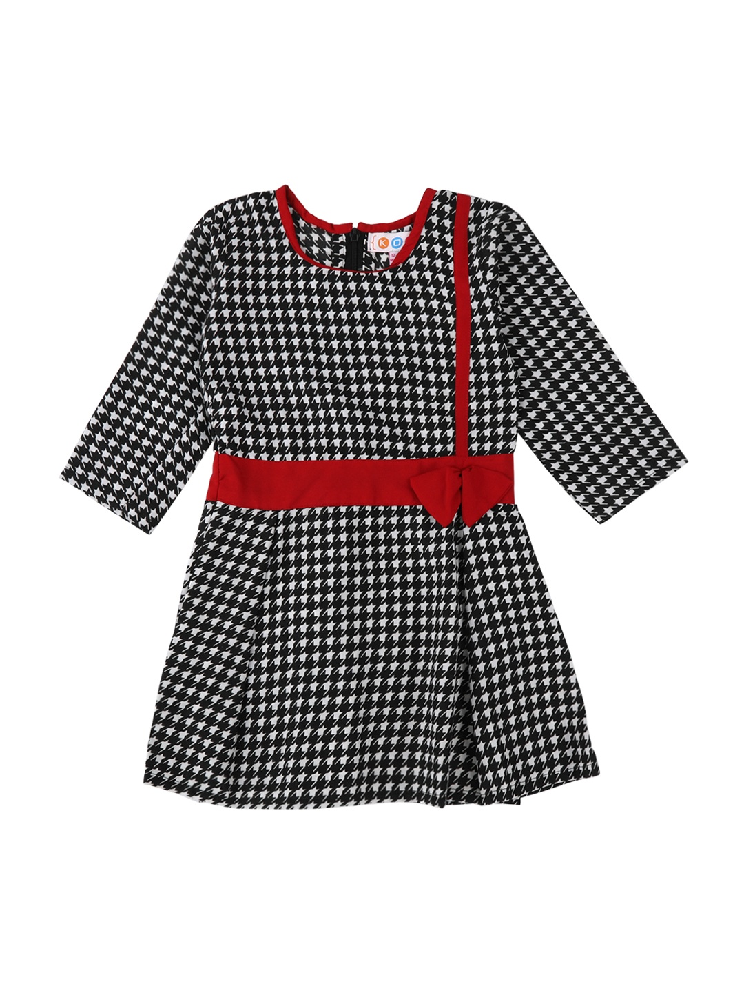 

Kids On Board Girls White Checked A-Line Dress