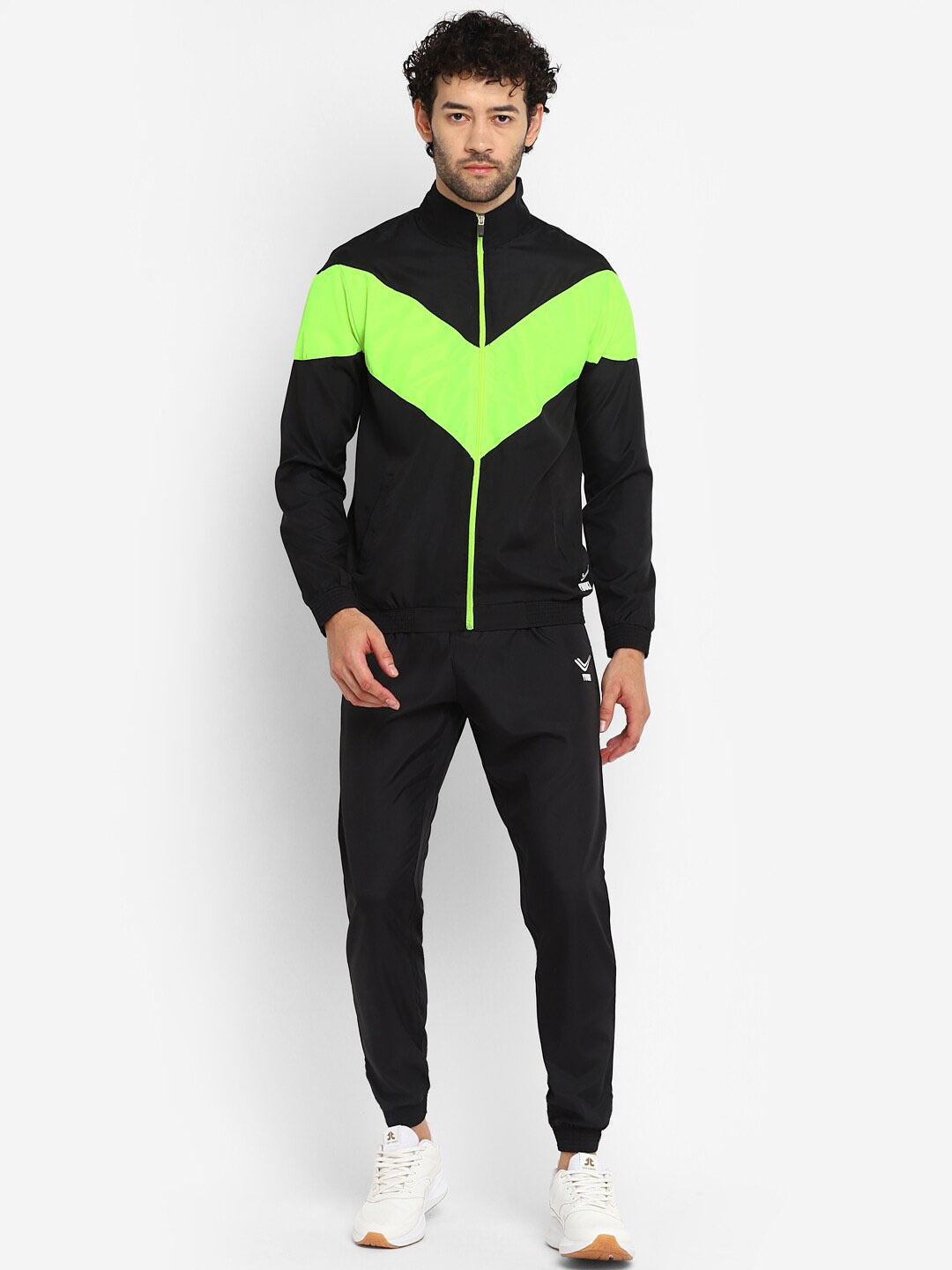 

Yuuki Colorblocked Mock Collar Tracksuits, Black