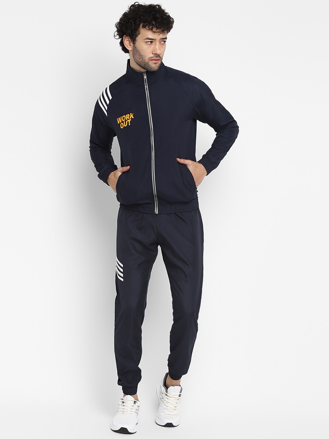 Yuuki Mock Collar Mid-Rise Tracksuit, Navy blue