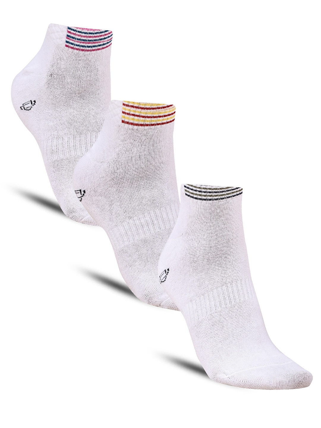 

Dollar Socks Men Pack Of 3 Patterned Ankle Length Socks, White