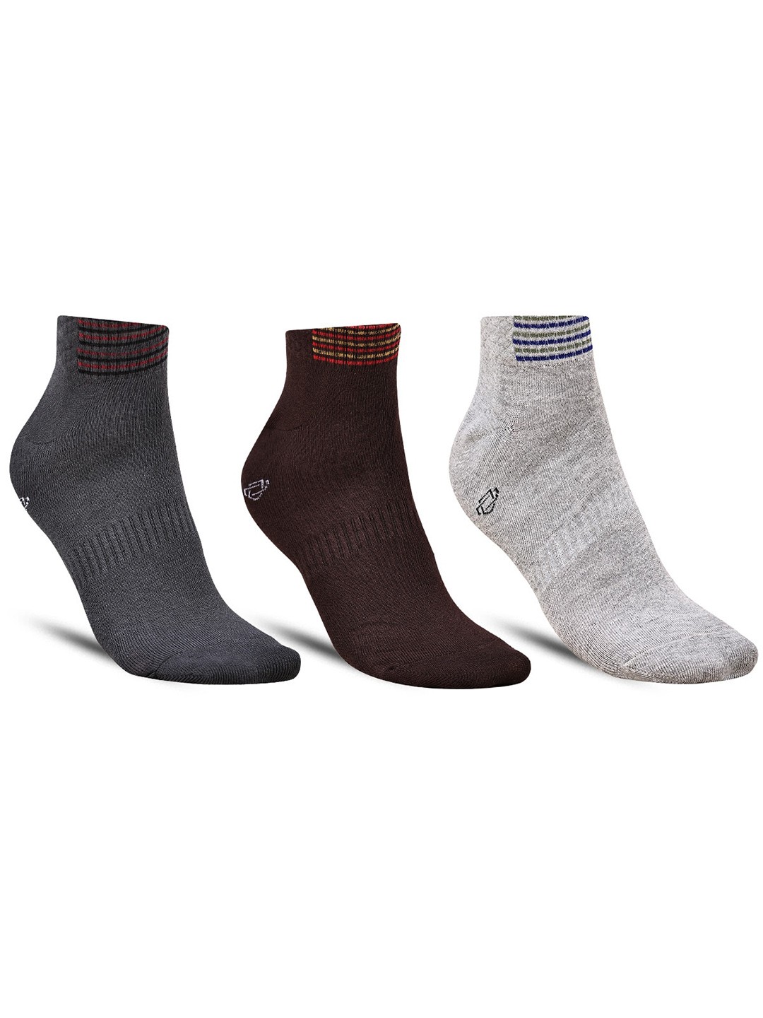 

Dollar Socks Men Pack Of 3 Patterned Ankle Length Socks, Grey