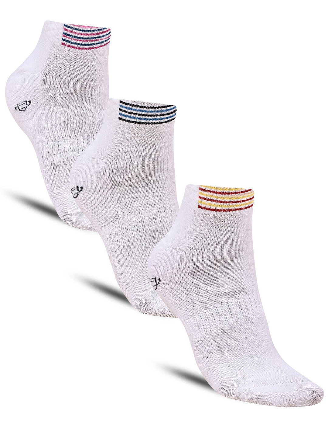 

Dollar Socks Men Pack Of 3 Patterned Ankle Length Socks, White
