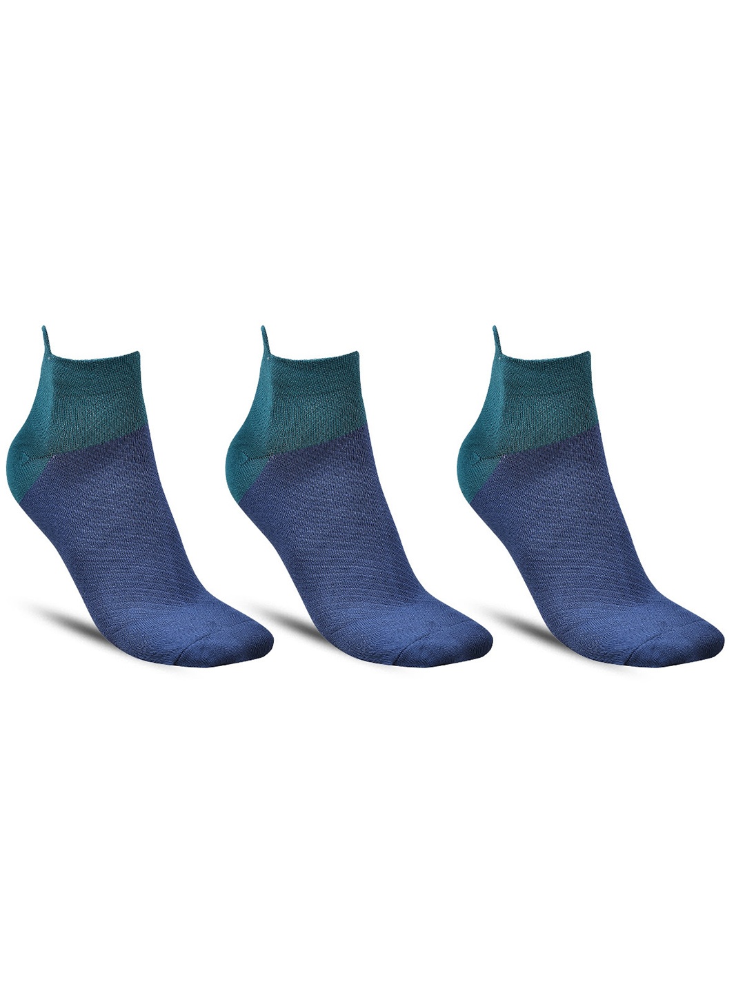 Dollar Socks Men Pack Of 3 Colorblocked Ankle Length Socks, Navy blue