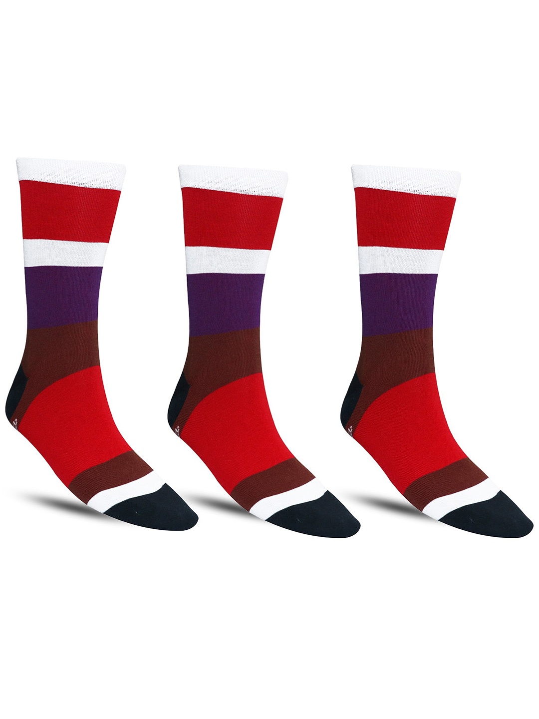 

Dollar Socks Men Pack Of 3 Patterned Calf Length Socks, Red