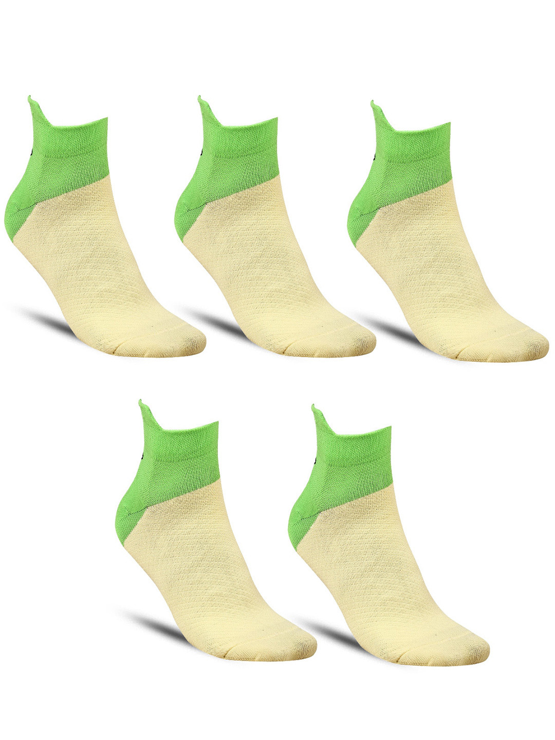 

Dollar Socks Men Pack Of 5 Colorblocked Ankle Length Socks, Beige