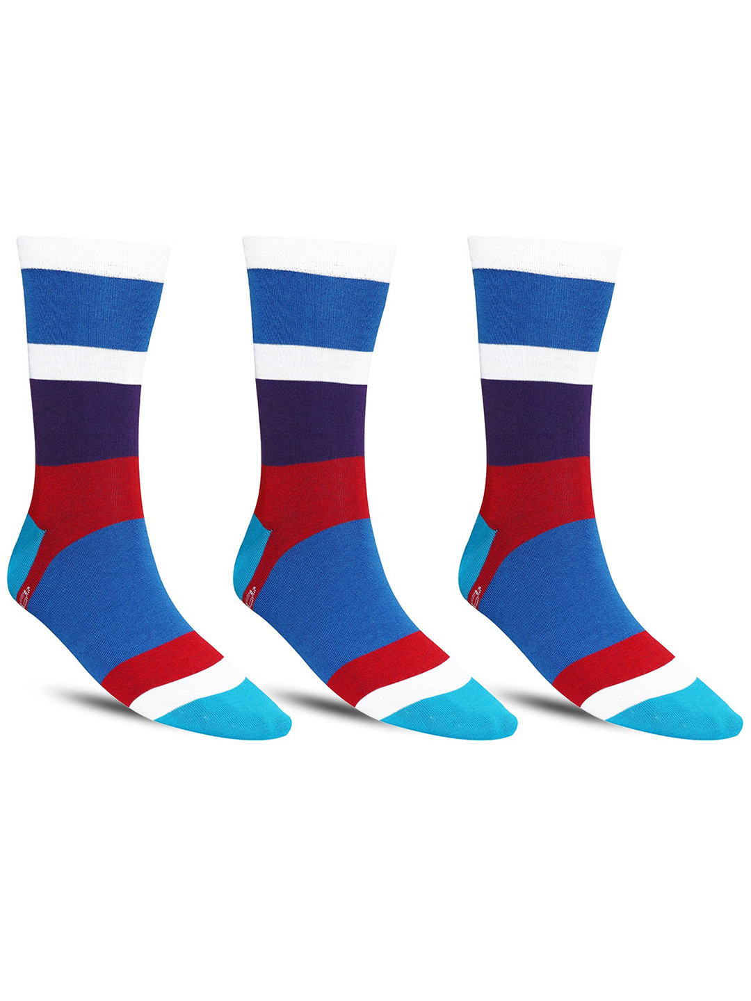 

Dollar Socks Men Pack Of 3 Patterned Calf Length Socks, Blue