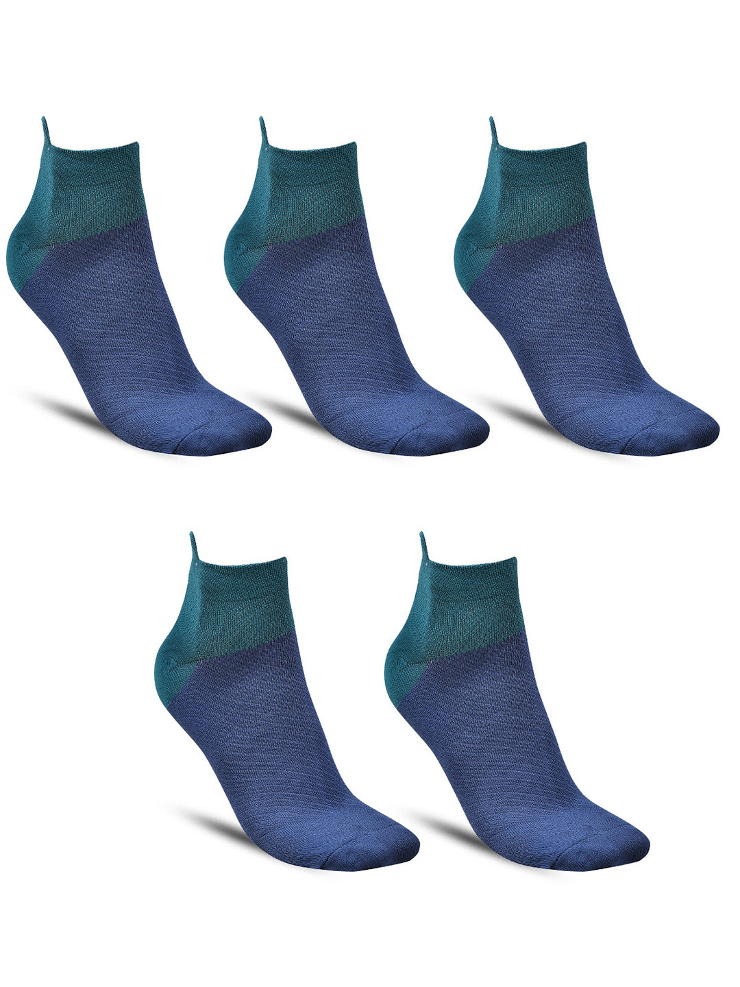

Dollar Socks Men Pack Of 5 Colourblocked Ankle Length Socks, Navy blue