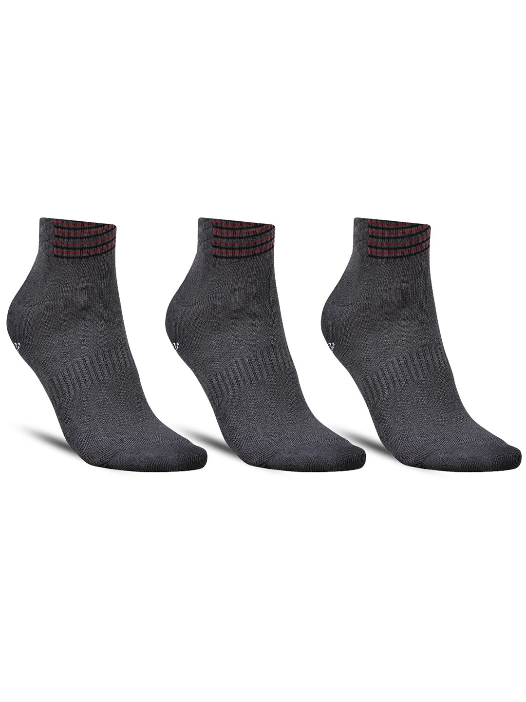 

Dollar Socks Men Pack Of 3 Ankle Length Socks, Grey