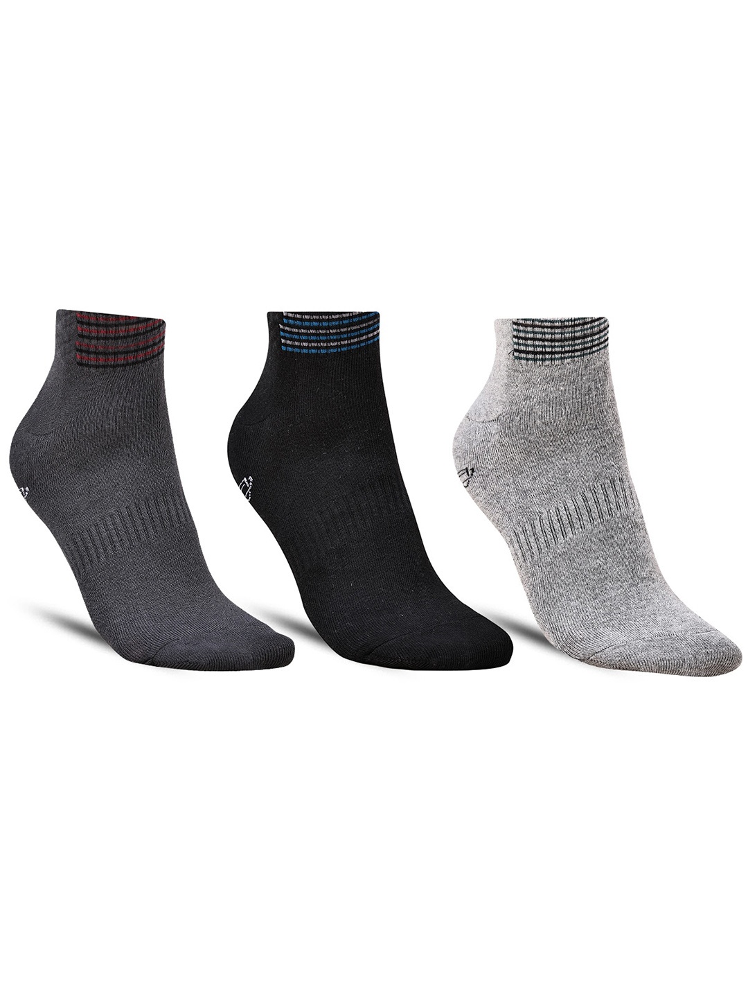 

Dollar Socks Men Pack Of 3 Ankle Length Socks, Grey