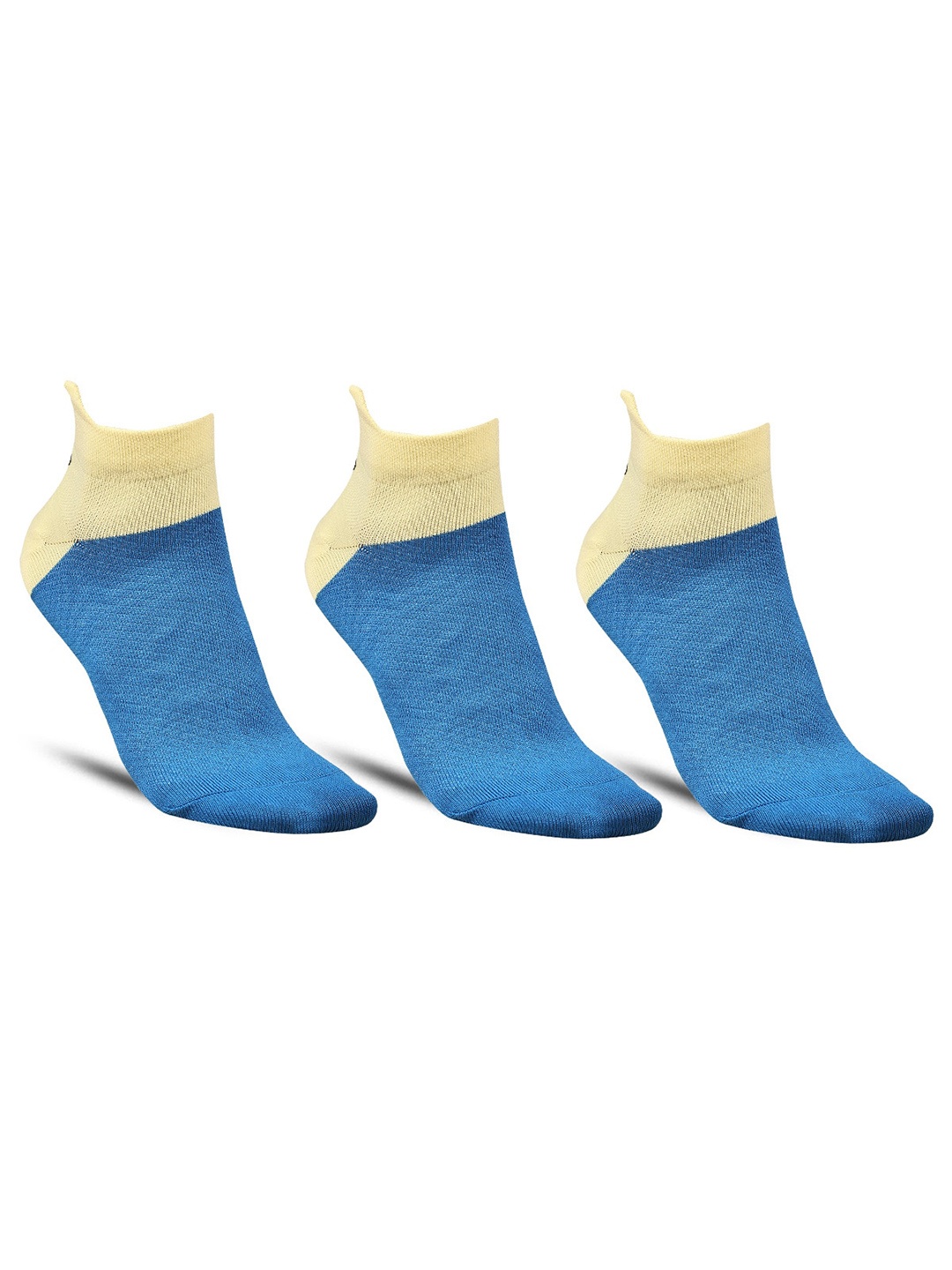 

Dollar Socks Men Pack Of 3 Colorblocked Ankle Length Socks, Blue