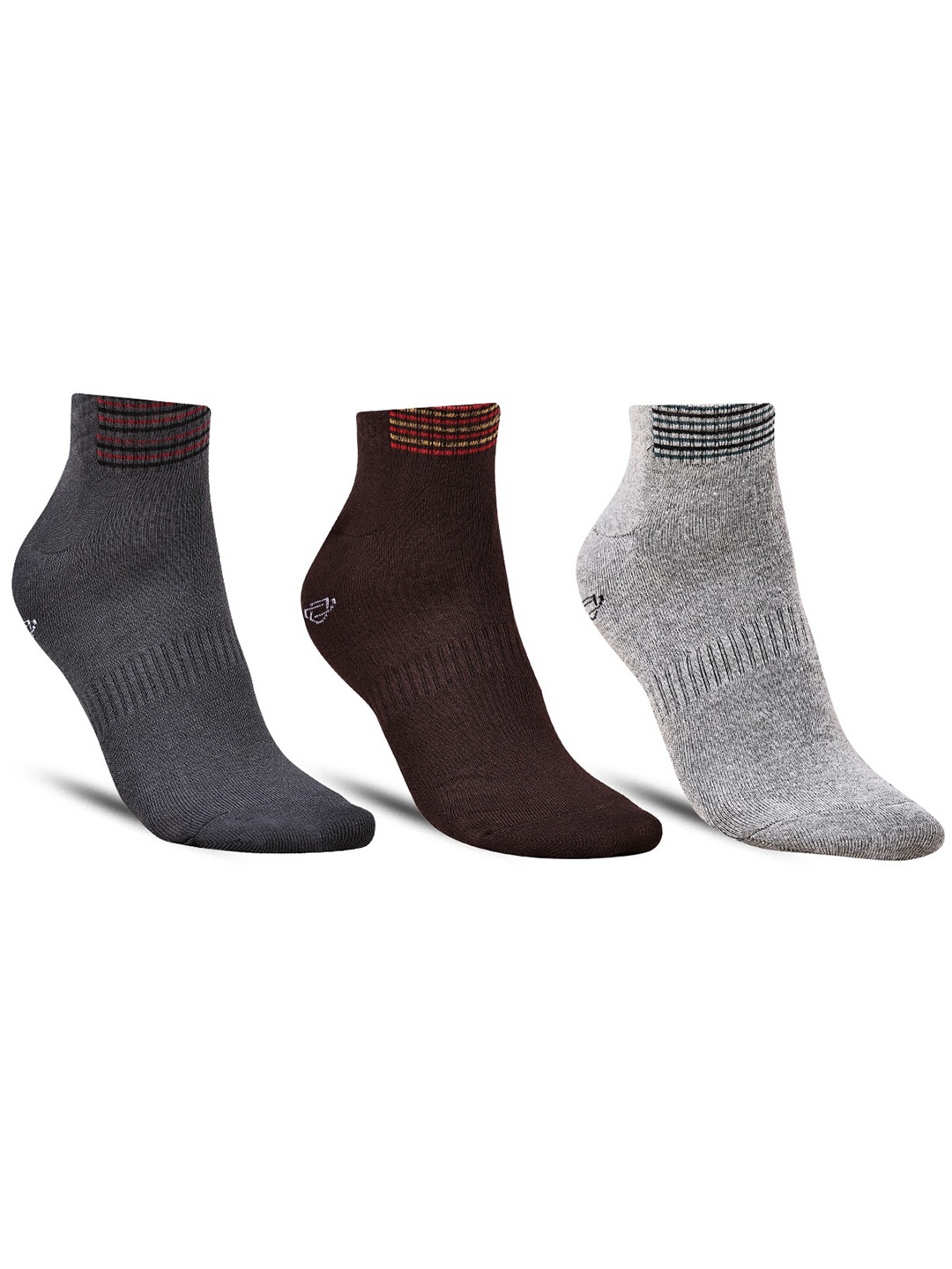 

Dollar Socks Men Pack Of 3 Ankle Length Socks, Grey