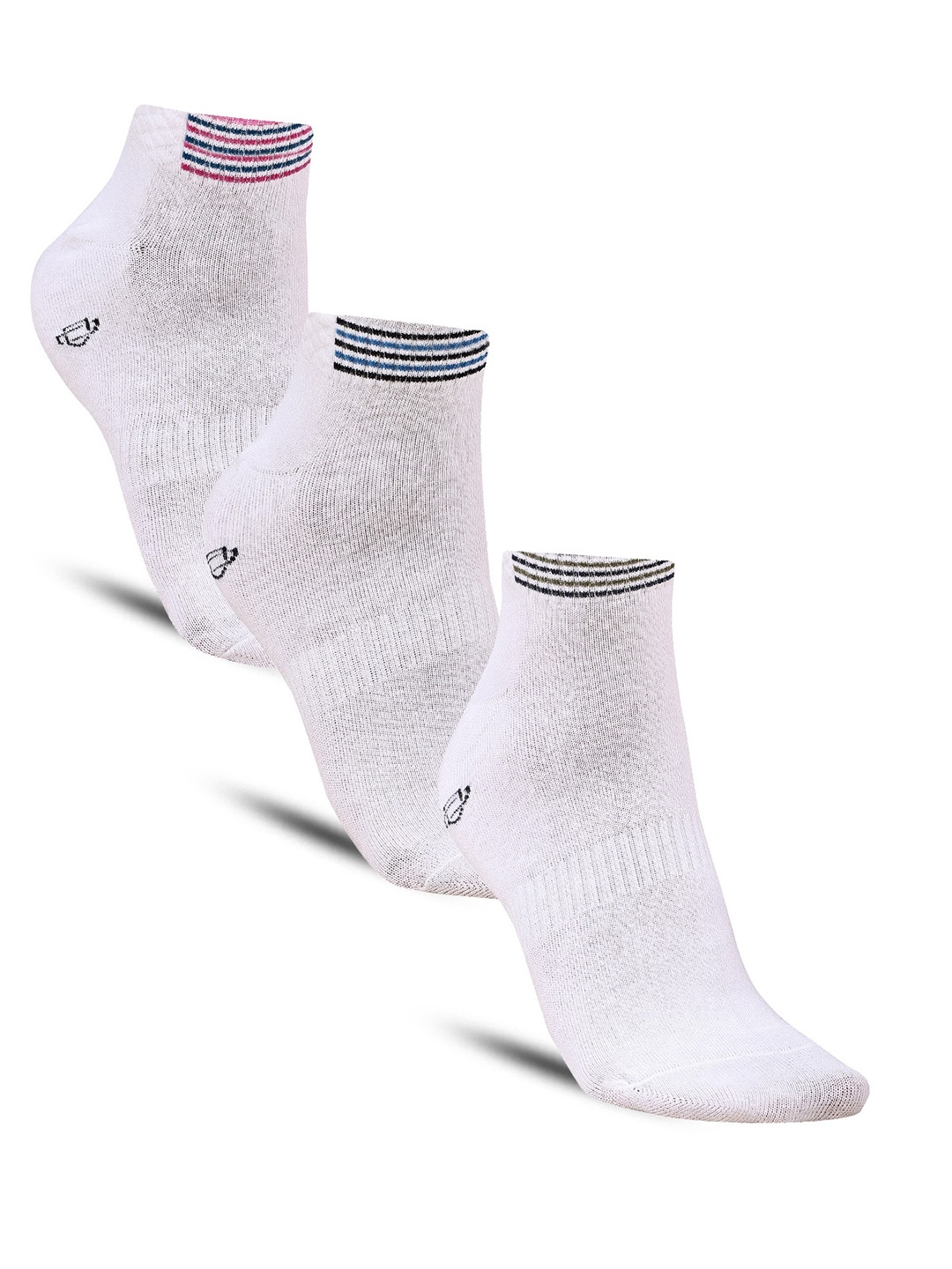 

Dollar Socks Men Pack Of 3 Patterned Ankle Length Cotton Socks, White