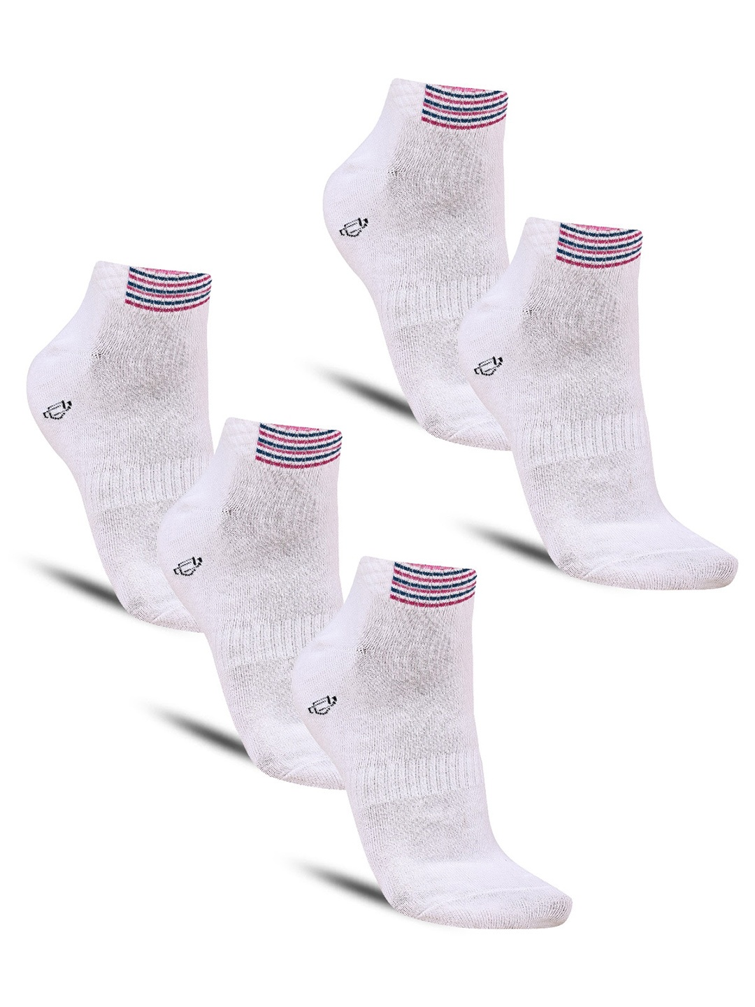 

Dollar Socks Men Pack Of 5 Patterned Ankle-Length Socks, White