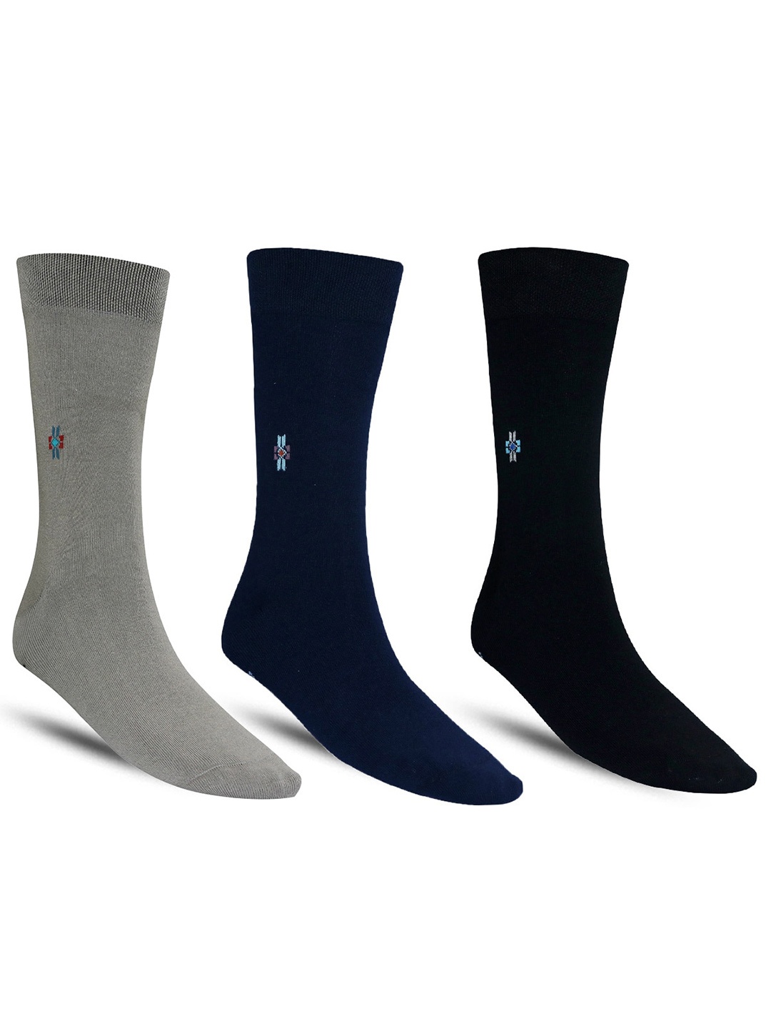 

Dollar Socks Men Pack Of 3 Calf Length Socks, Navy blue