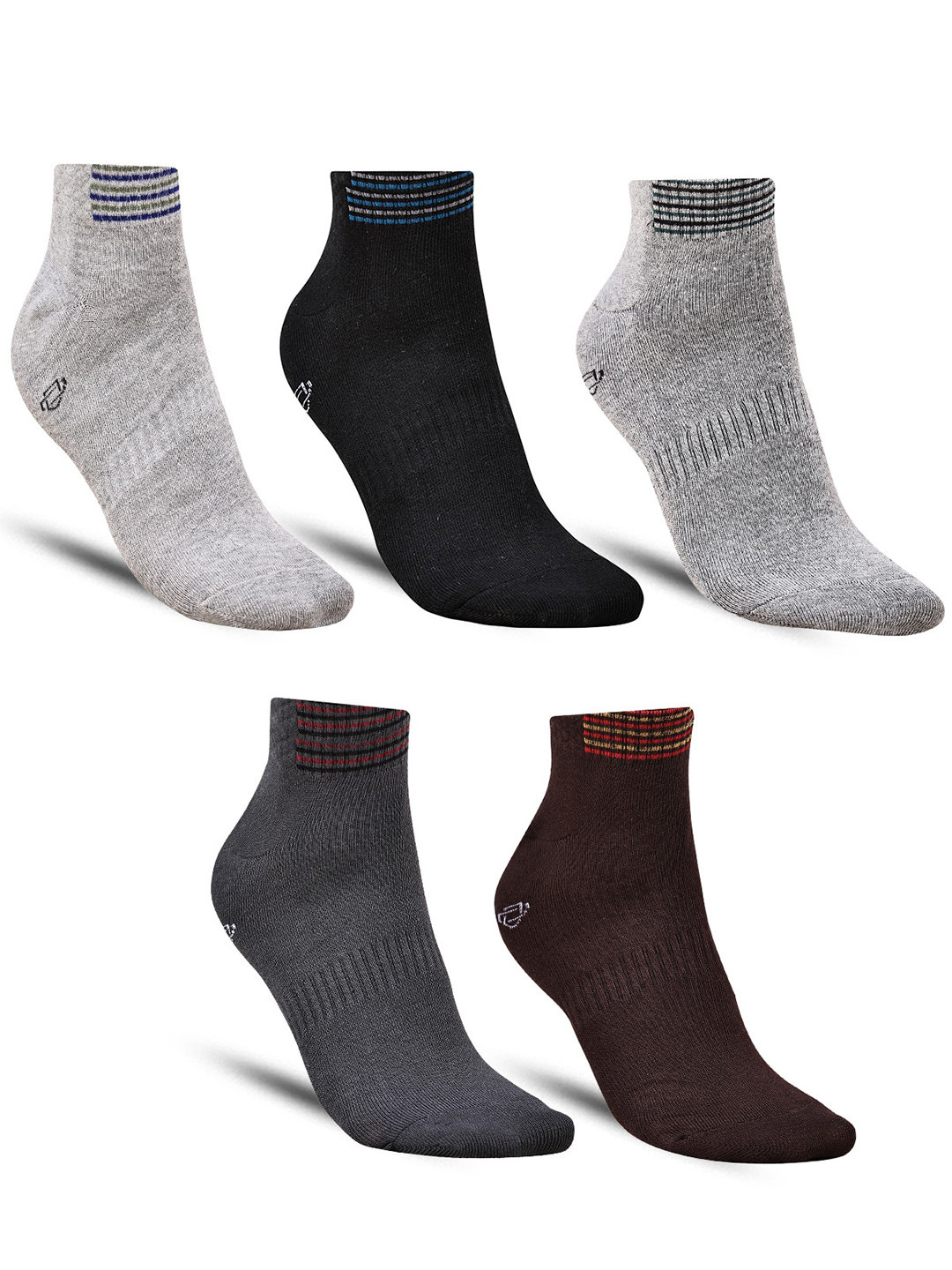 

Dollar Socks Men Pack Of 5 Ankle Length Socks, Grey