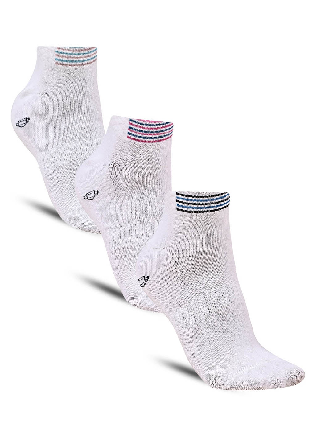 

Dollar Socks Men Pack Of 3 Patterned Ankle-Length Socks, White