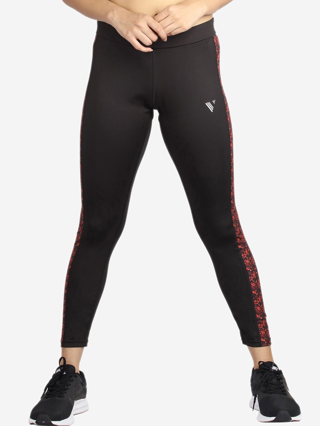 

VELOZ Energia Women Printed Firm Waistband With Hydro-dry Tech Tights, Black