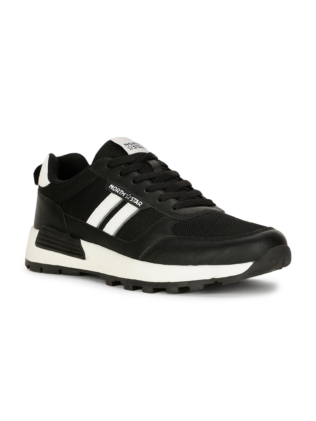 

North Star Men Lace-Up Running Shoes, Black