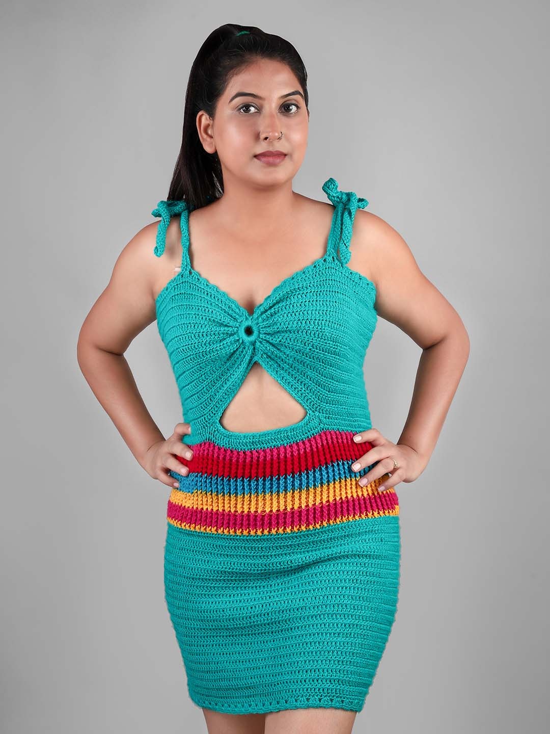 

Magic Needles Multicoloured Bodycon Dress, Multi